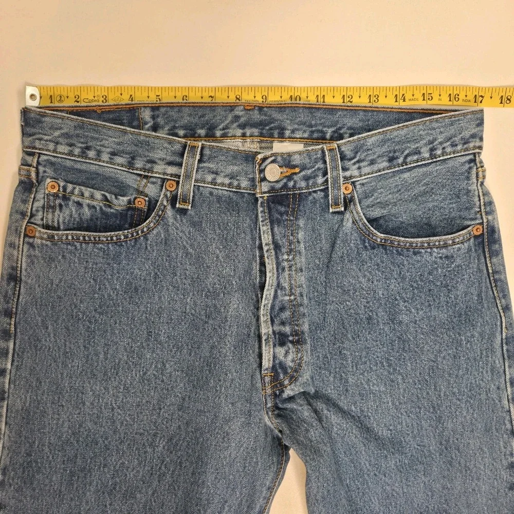 Vintage Y2K Levis 501xx Button Fly Blue Jeans Mens 34x29 True To Size Cowboy